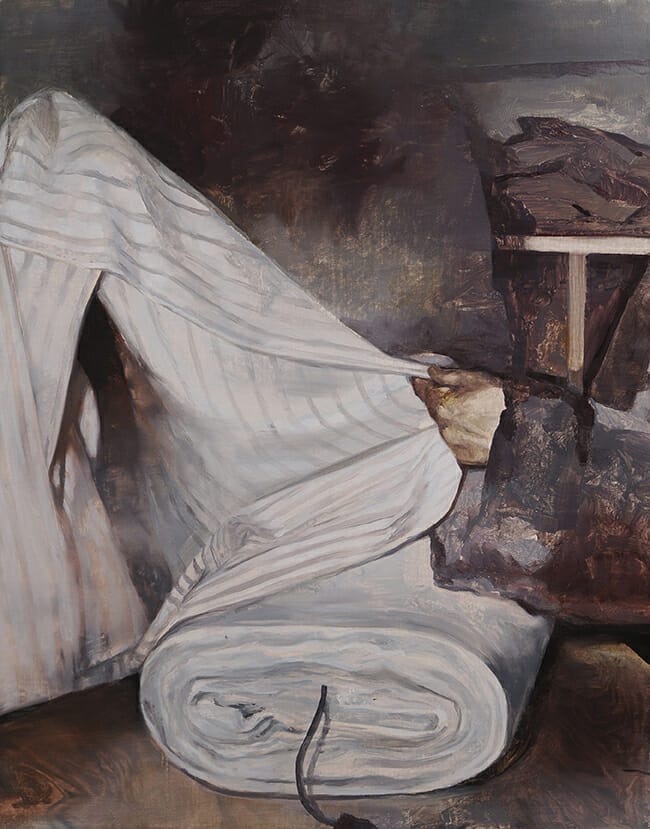 Francois Jacob étoffe oil on canvas - 100 x 78 cm - 2020